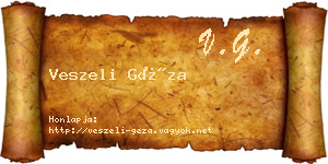 Veszeli Géza névjegykártya